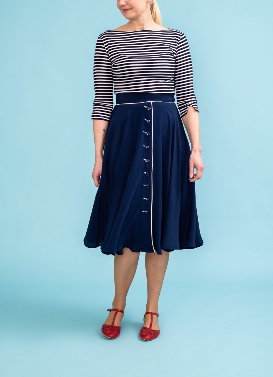 Women The Seamstress of Bloomsbury Skirts | Rita Skirt-Dark Blue