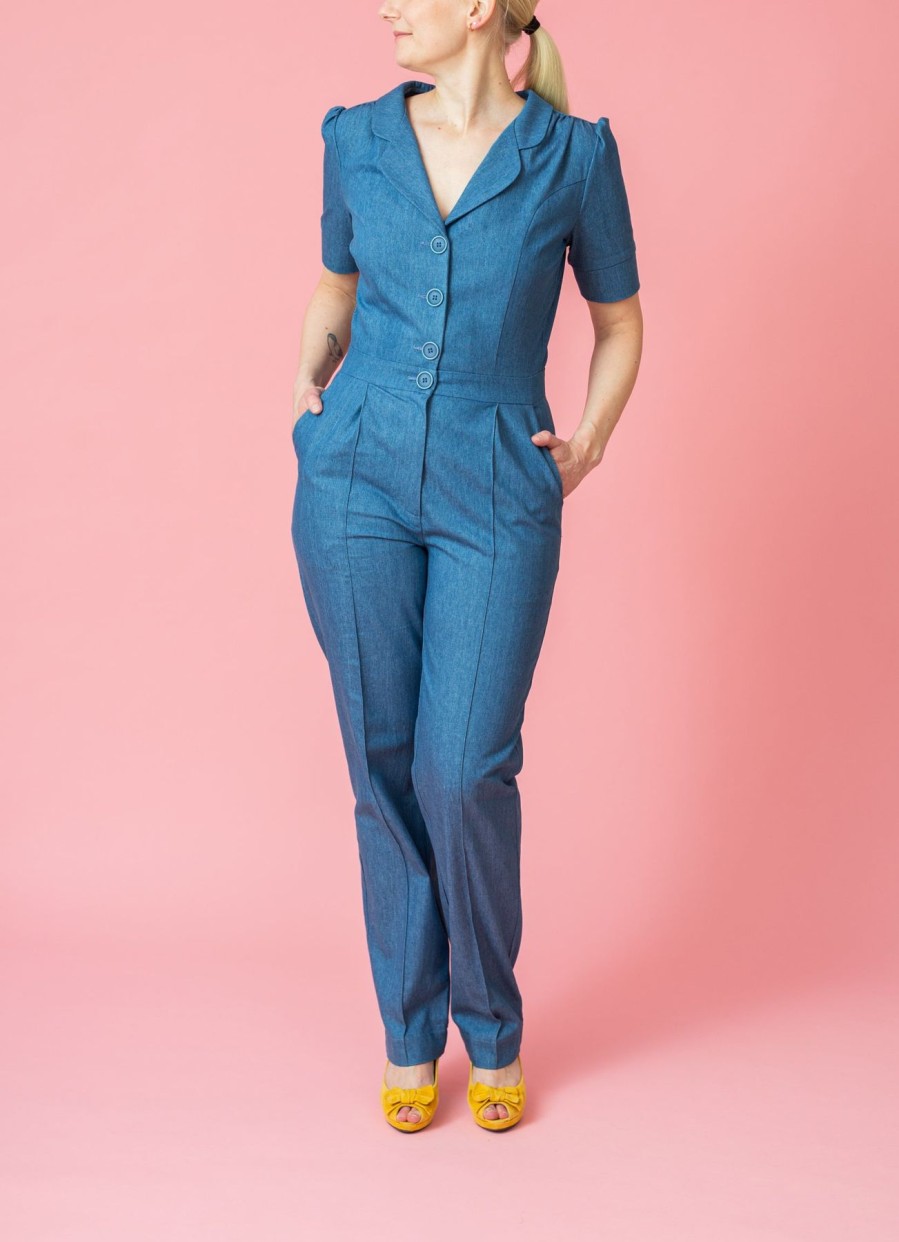 Women Very Cherry Jumpsuits | Classic Jumpsuit Light Denim