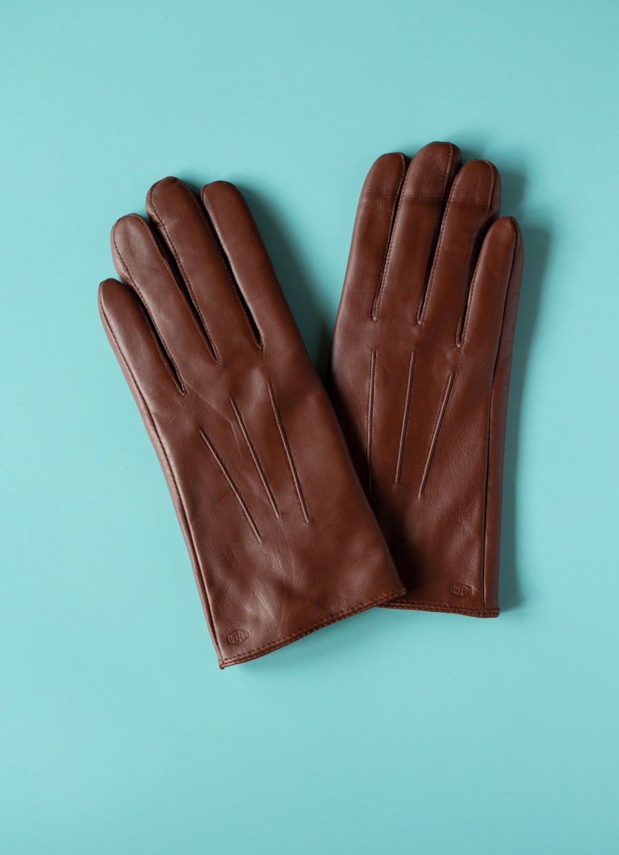 Women MJM Gloves | Angelina Lambskin Gloves-Brown