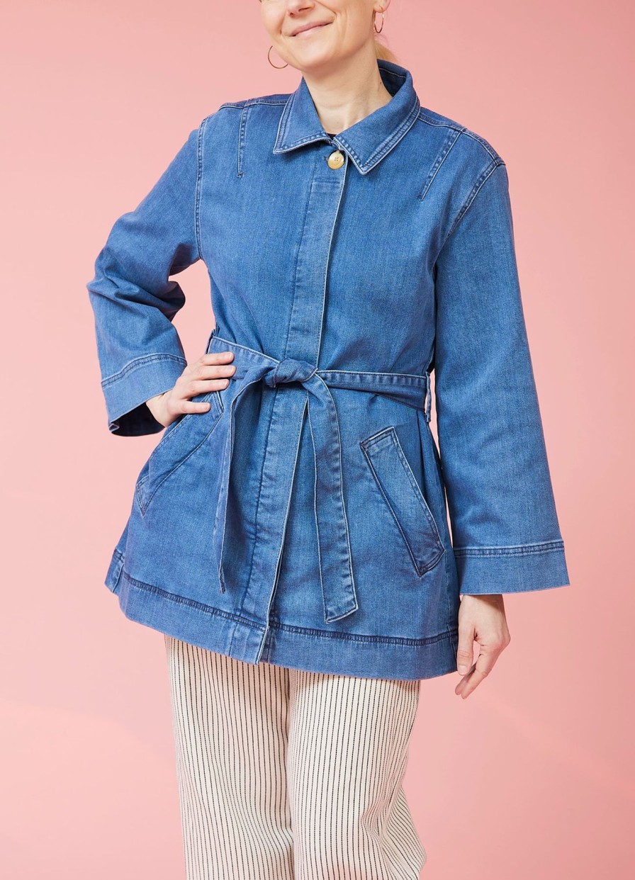 Women Mademoiselle Yéyé Coats | Denim Jacket-Rhythmic Pace Trench