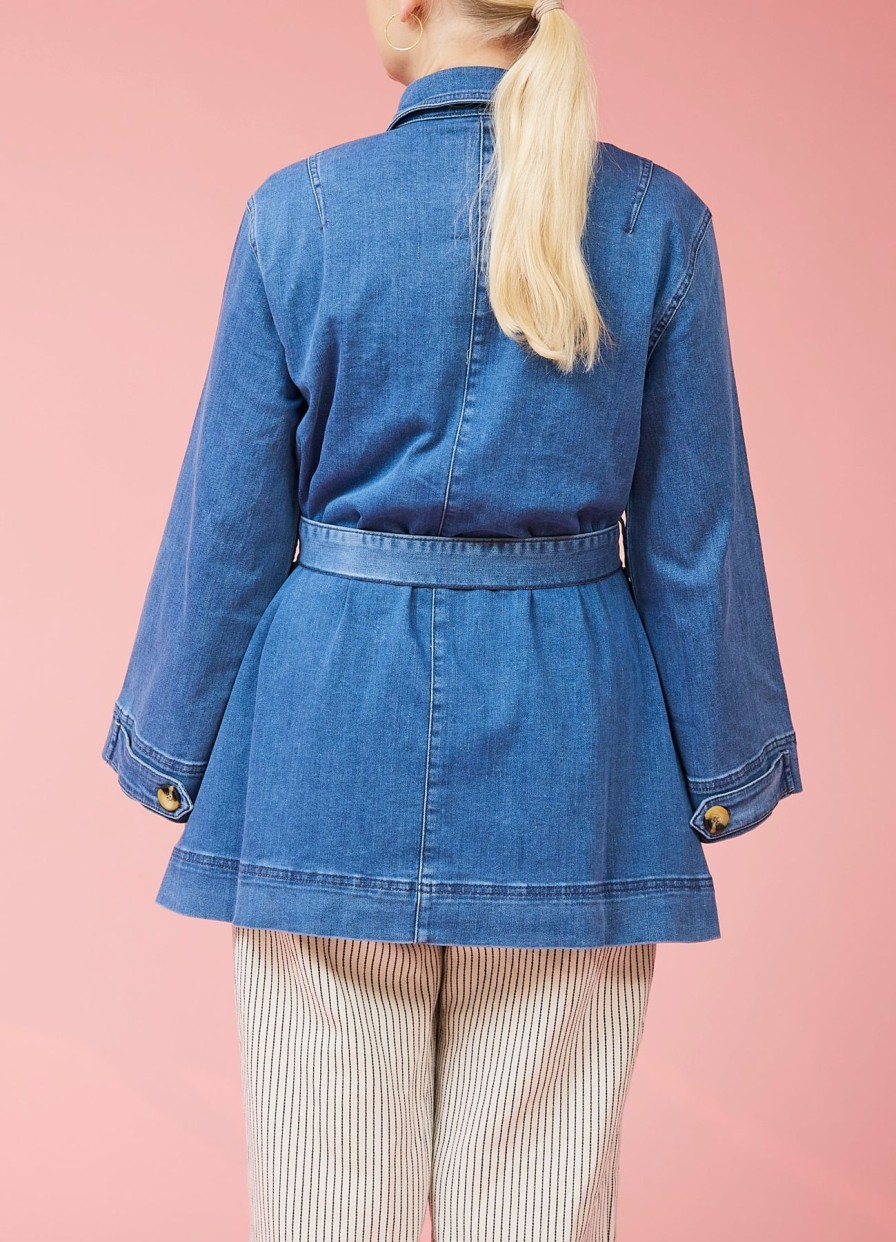 Women Mademoiselle Yéyé Coats | Denim Jacket-Rhythmic Pace Trench