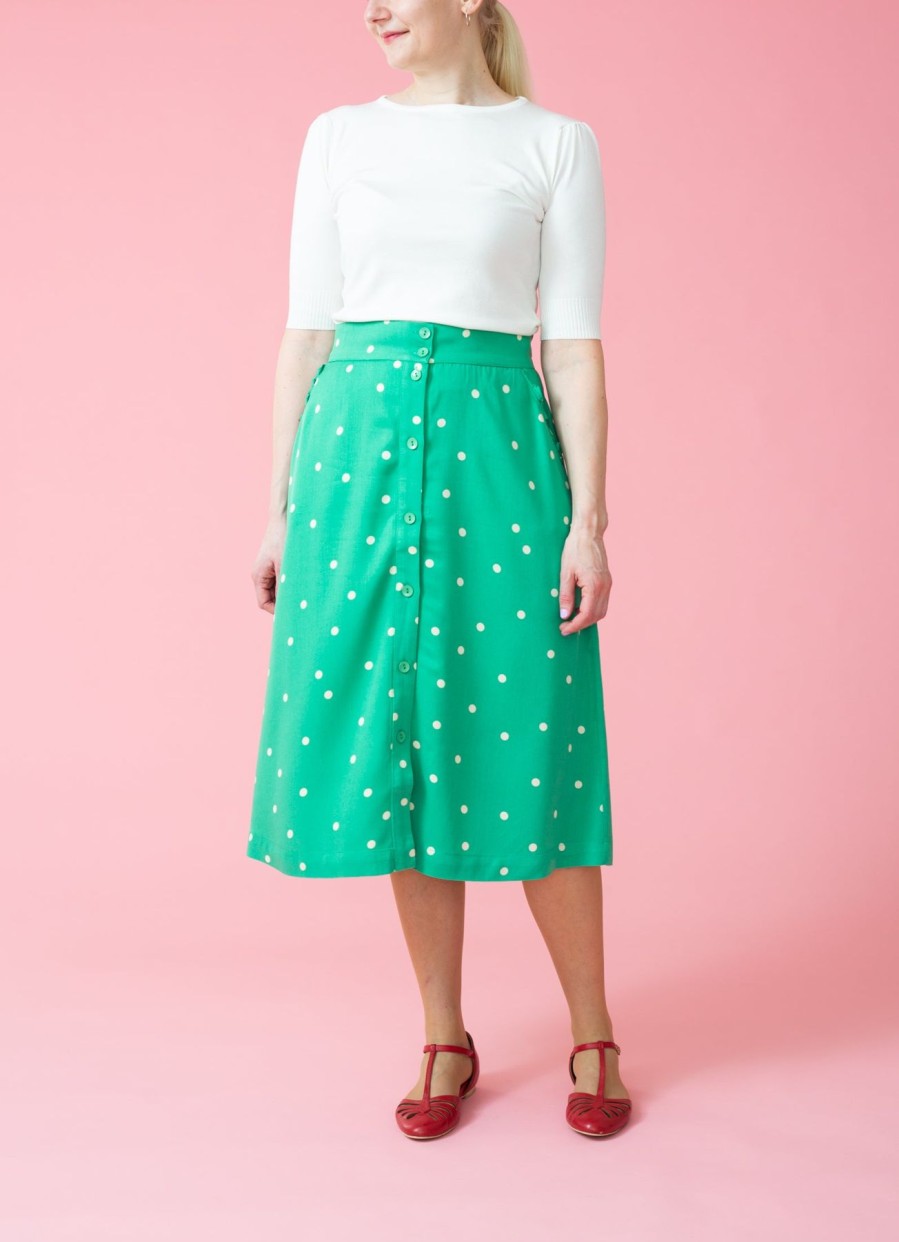 Women Mademoiselle Yéyé Skirts | See You! Skirt-Green/White