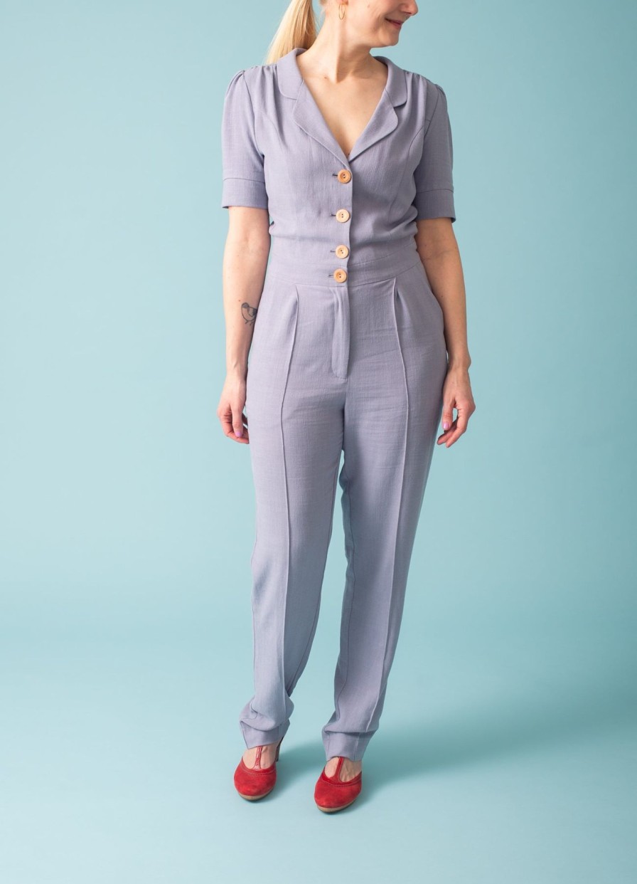 Women Very Cherry Jumpsuits | Classic Jumpsuit Linen Lavender