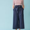 Women Emily and Fin Trousers | Gilda Indigo Cotton Linen Trousers-Dark Blue