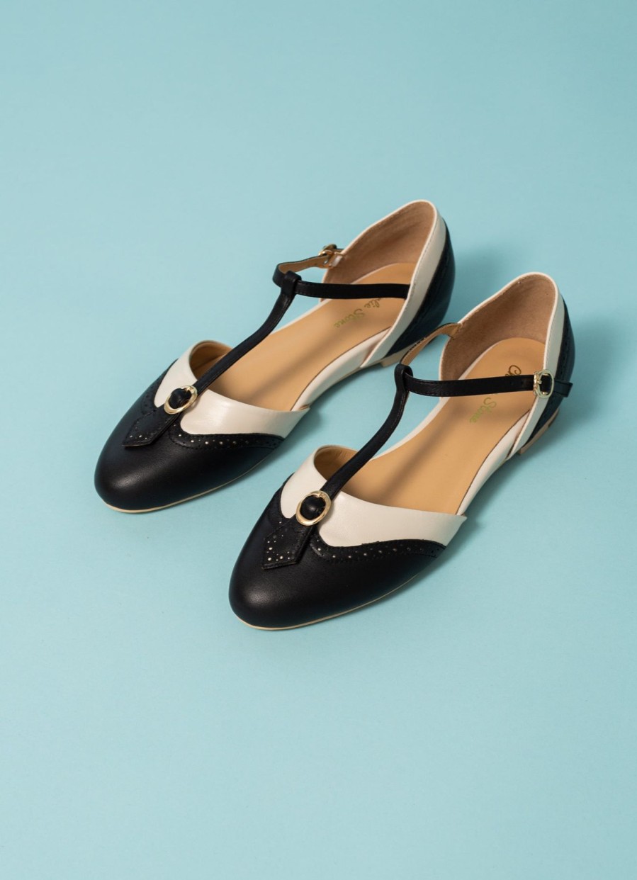 Women Charlie Stone shoes Flat Shoes | Parisienne-Two-Tone Leather