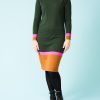 Women Sugarhill Brighton Dresses | Nala Midi Knit Dress-Green, Brown, Pink