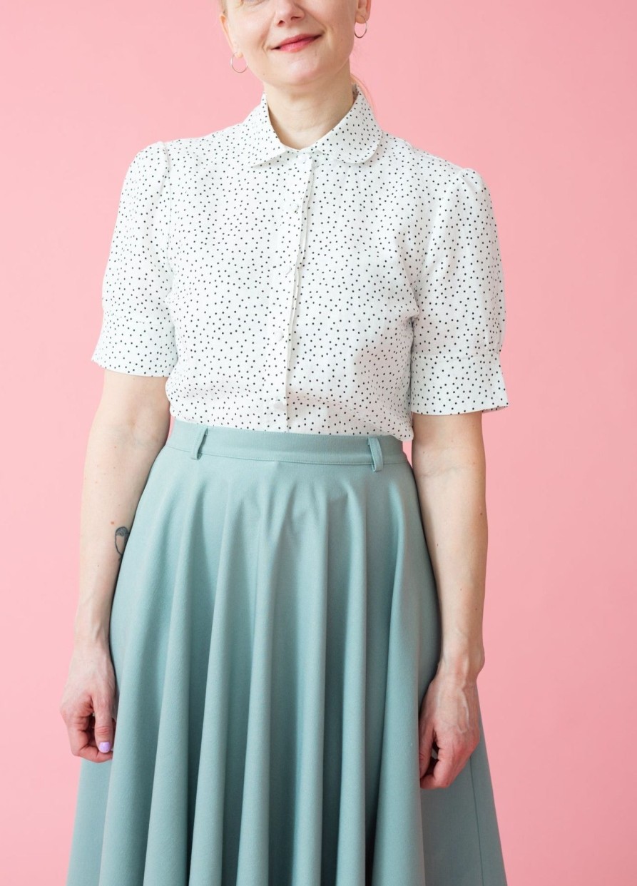 Women Very Cherry Tops | Classic Blouse-White With Black Dots