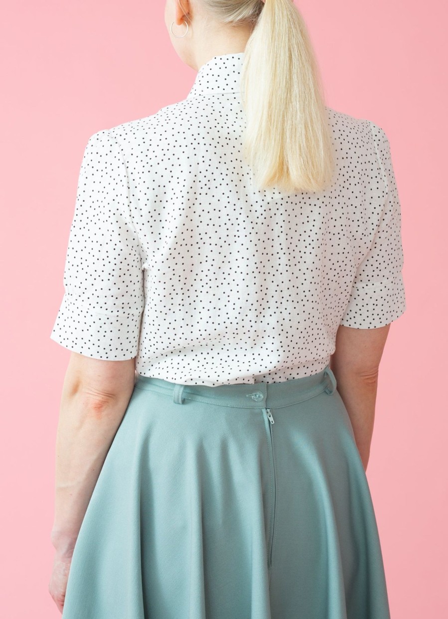 Women Very Cherry Tops | Classic Blouse-White With Black Dots