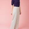 Women Very Cherry Trousers | Marlene Pants-White With Navy Stripes