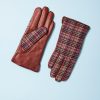 Women MJM Gloves | Merla-Gloves In Lambskin-Brown With Tweed