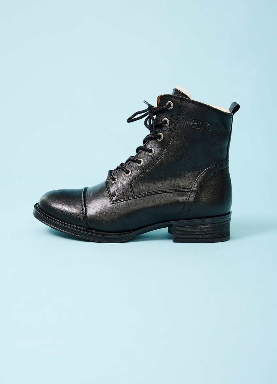 Women Ten Points Boots | Pandora Winter Boots-Black With Wool Lining