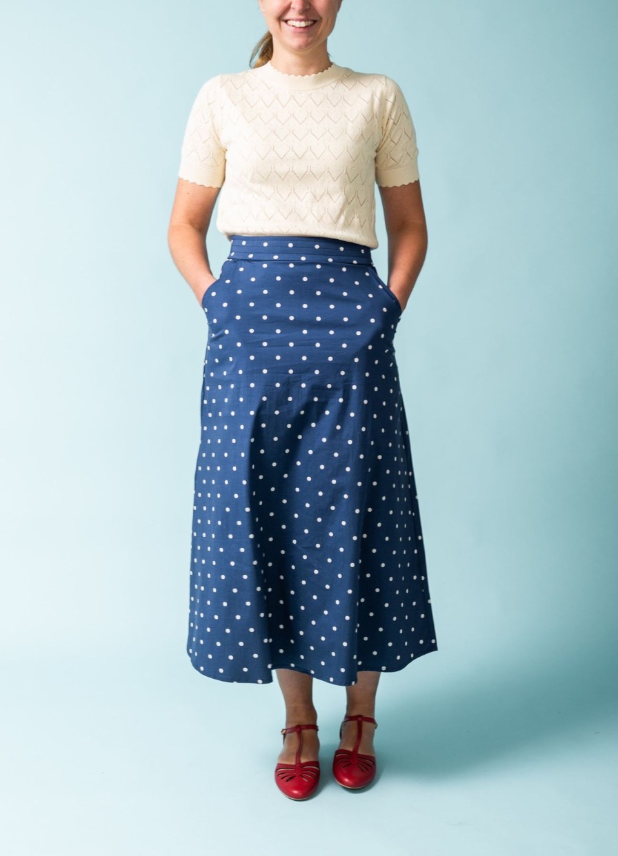 Women Mademoiselle Yéyé Skirts | Gentle Melody Maxi Skirt-Blue/White