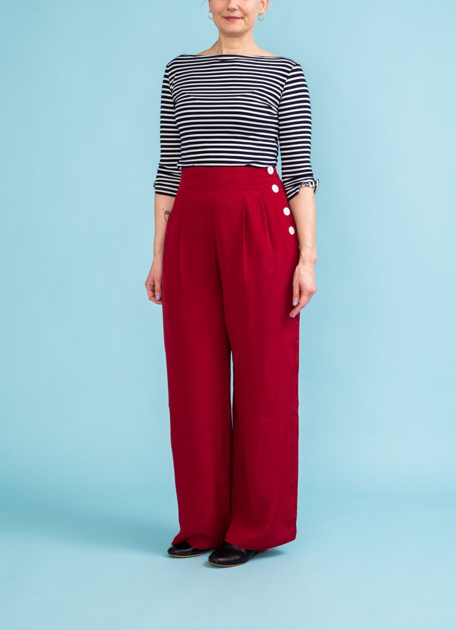 Women The Seamstress of Bloomsbury Trousers | Audrey Trousers-Burgundy