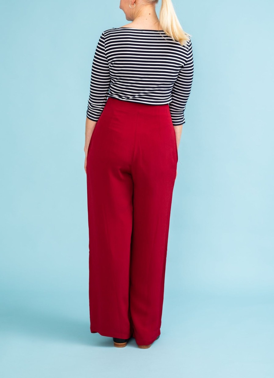 Women The Seamstress of Bloomsbury Trousers | Audrey Trousers-Burgundy