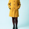 Women Trench & Coat Tops | Winter Coat Cerney-Curry Yellow Wool