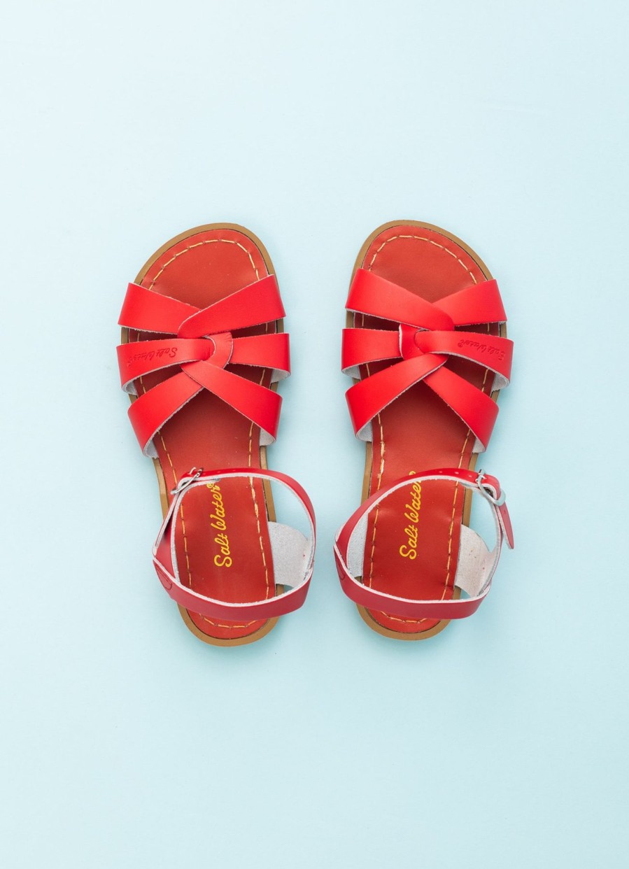 Women Saltwater Sandals Flat Shoes | Salt Water Originals-Red