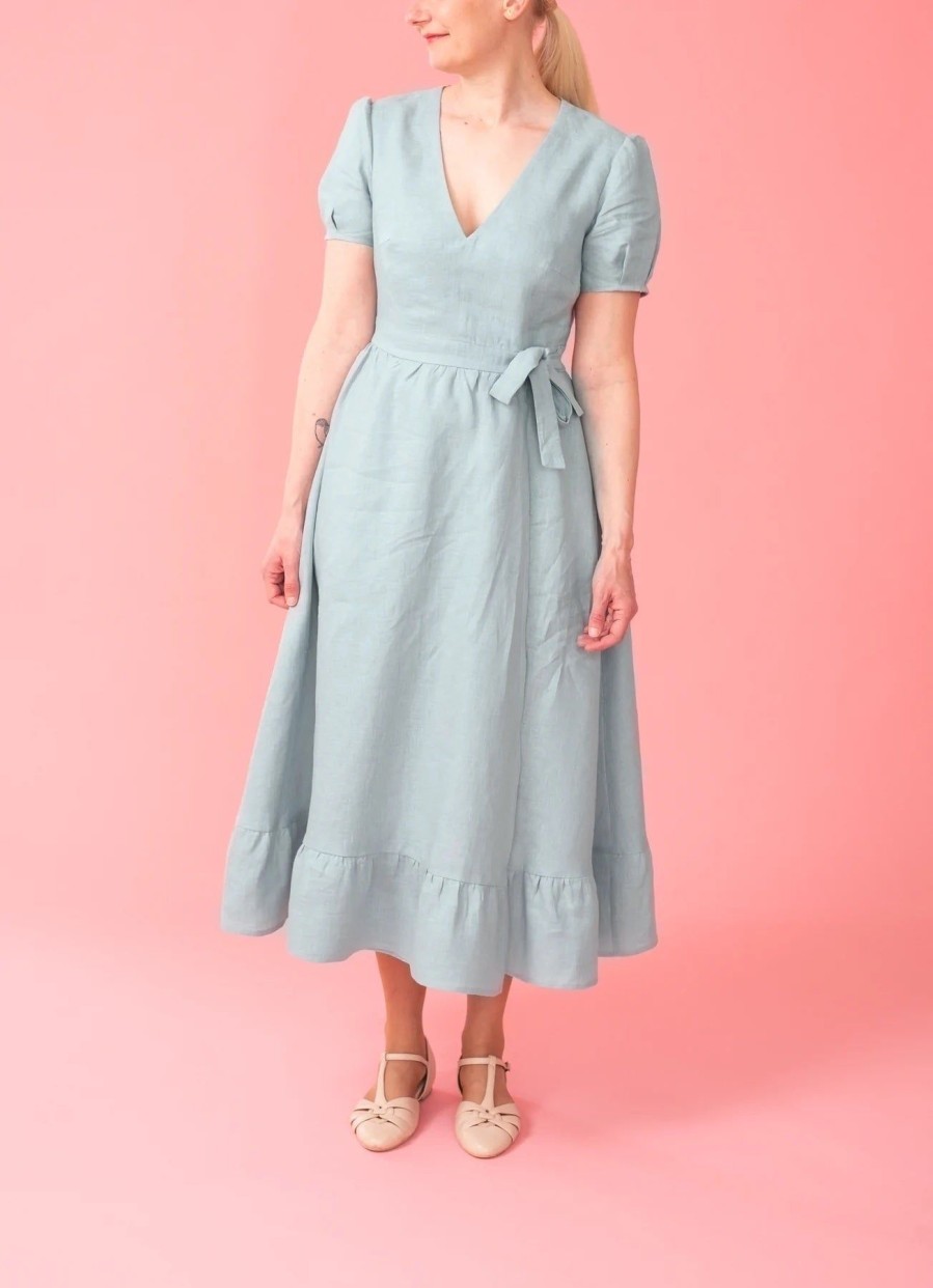 Women Gaala Paris Dresses | Aria Linen Dress-Light Blue