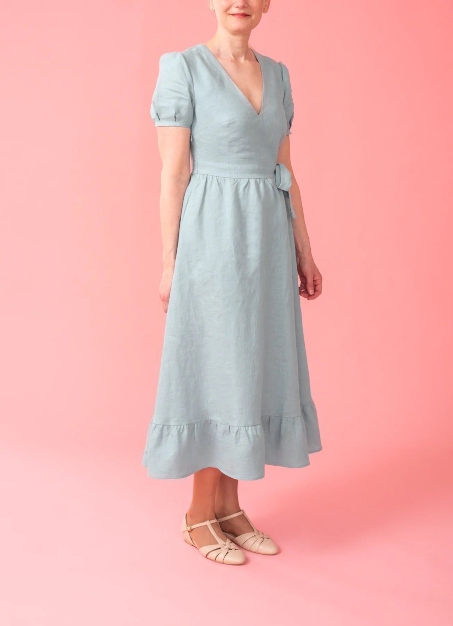 Women Gaala Paris Dresses | Aria Linen Dress-Light Blue