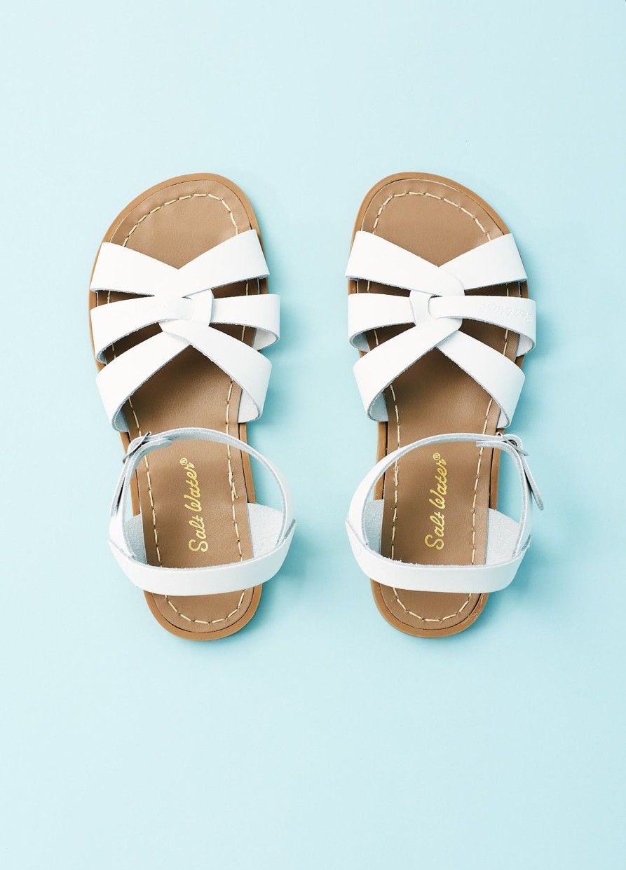 Women Saltwater Sandals Flat Shoes | Salt Water Originals-White