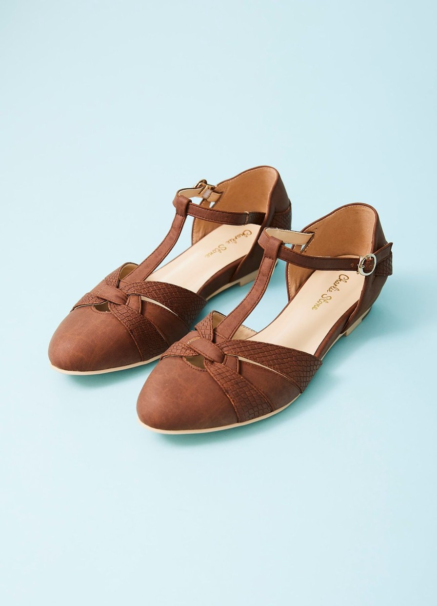 Women Charlie Stone shoes Flat Shoes | Peta Pecan-Vegan