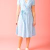 Women The Seamstress of Bloomsbury Dresses | Peggy Wrap Dress-Powder Blue Bow