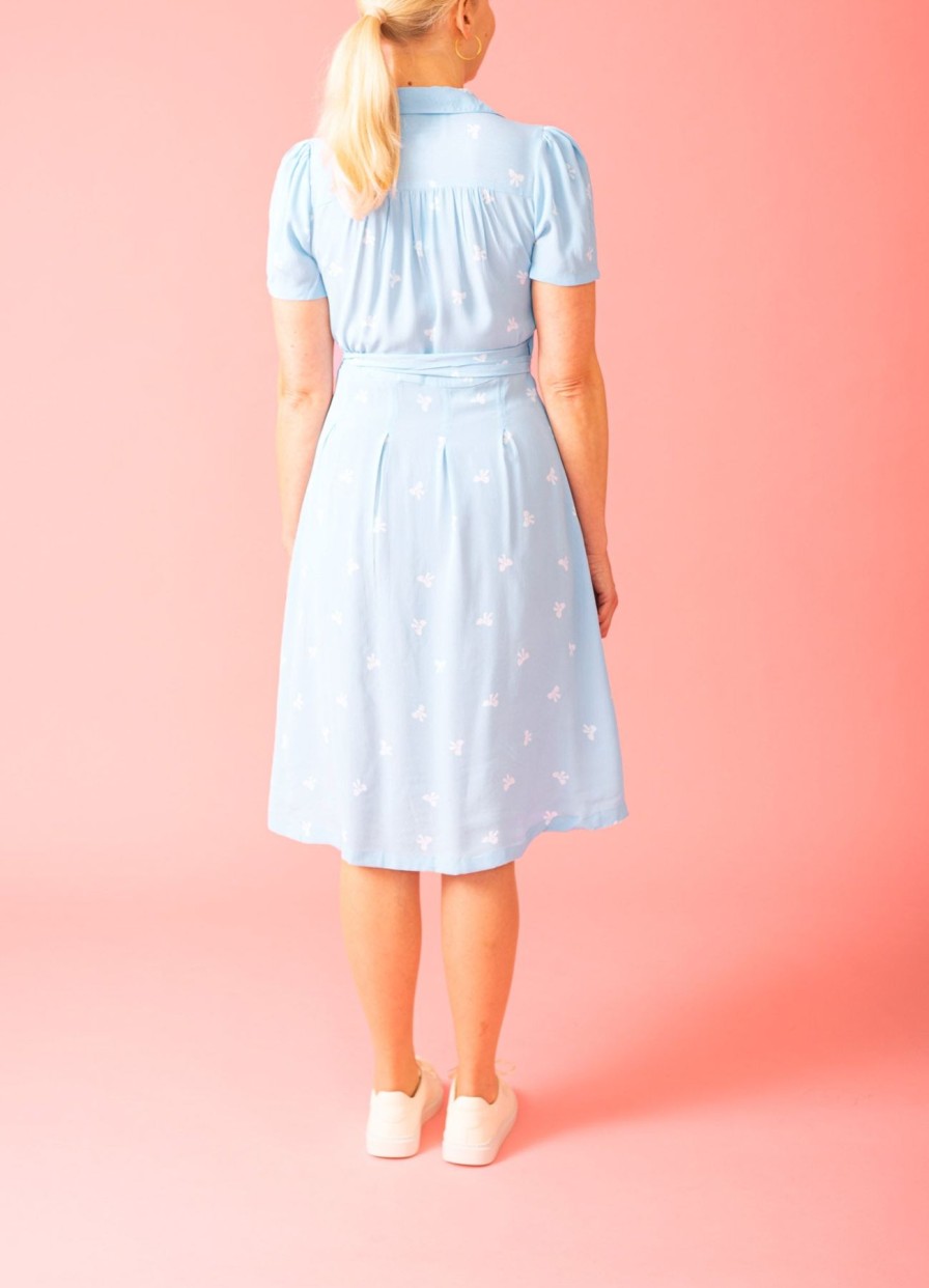 Women The Seamstress of Bloomsbury Dresses | Peggy Wrap Dress-Powder Blue Bow