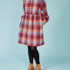 Women Louche Dresses | Melly Throw-On Mini Dress-Checkered Flannel