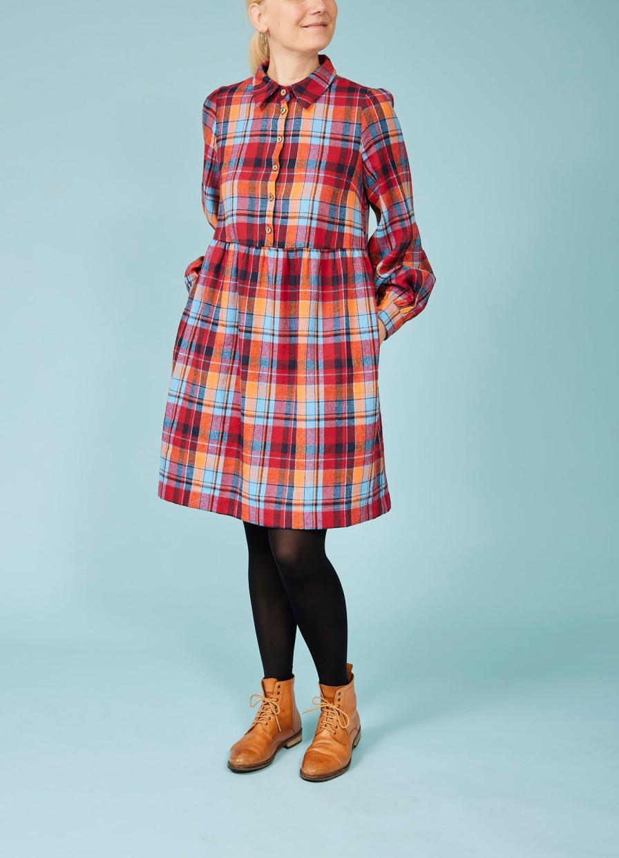 Women Louche Dresses | Melly Throw-On Mini Dress-Checkered Flannel