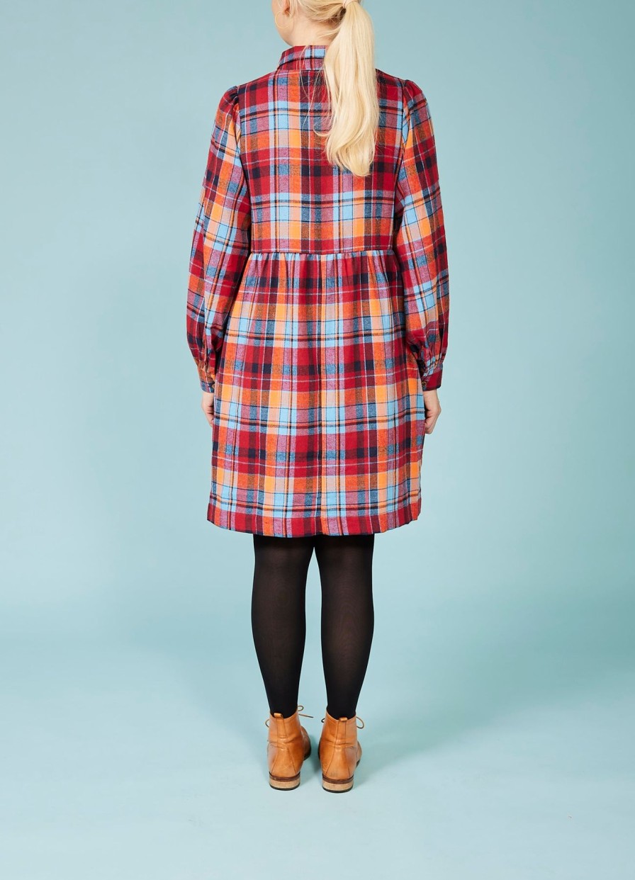 Women Louche Dresses | Melly Throw-On Mini Dress-Checkered Flannel