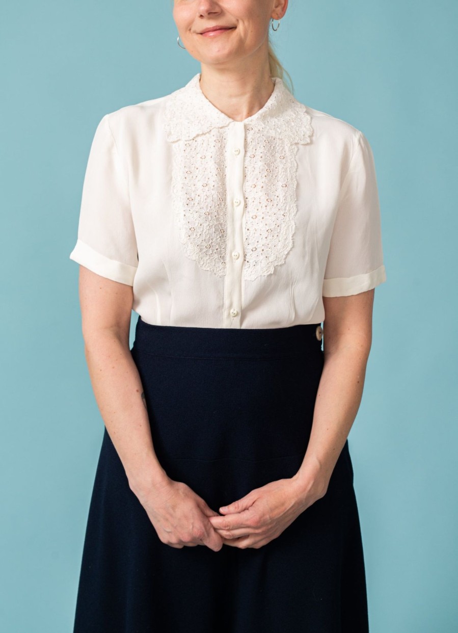 Women The Seamstress of Bloomsbury Tops | Lacey Blouse-Cream