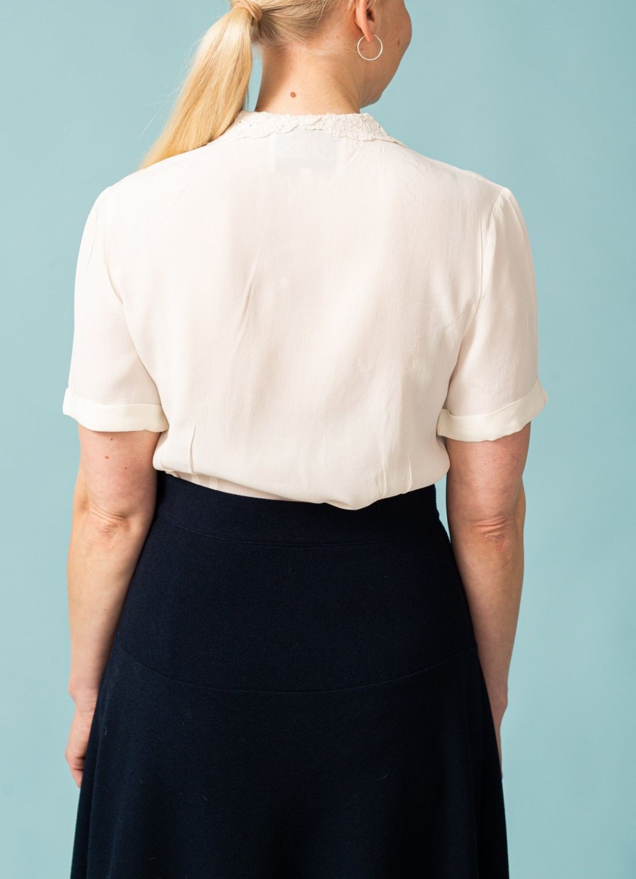 Women The Seamstress of Bloomsbury Tops | Lacey Blouse-Cream