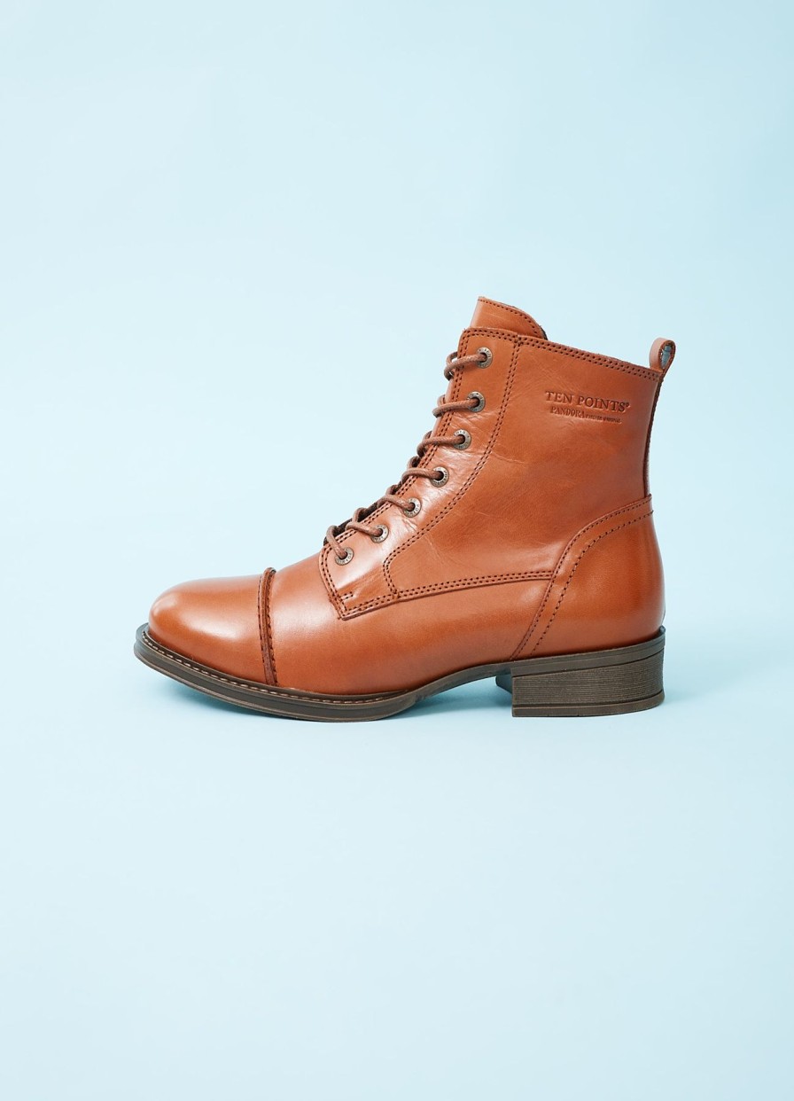 Women Ten Points Boots | Pandora Lace-Up Boots In Leather-Cognac