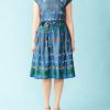 Women Palava Dresses | Beatrice Cap Dress-Blue Walking Zoo