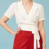 Women The Seamstress of Bloomsbury Tops | Greta Wrap Shirt-Cream