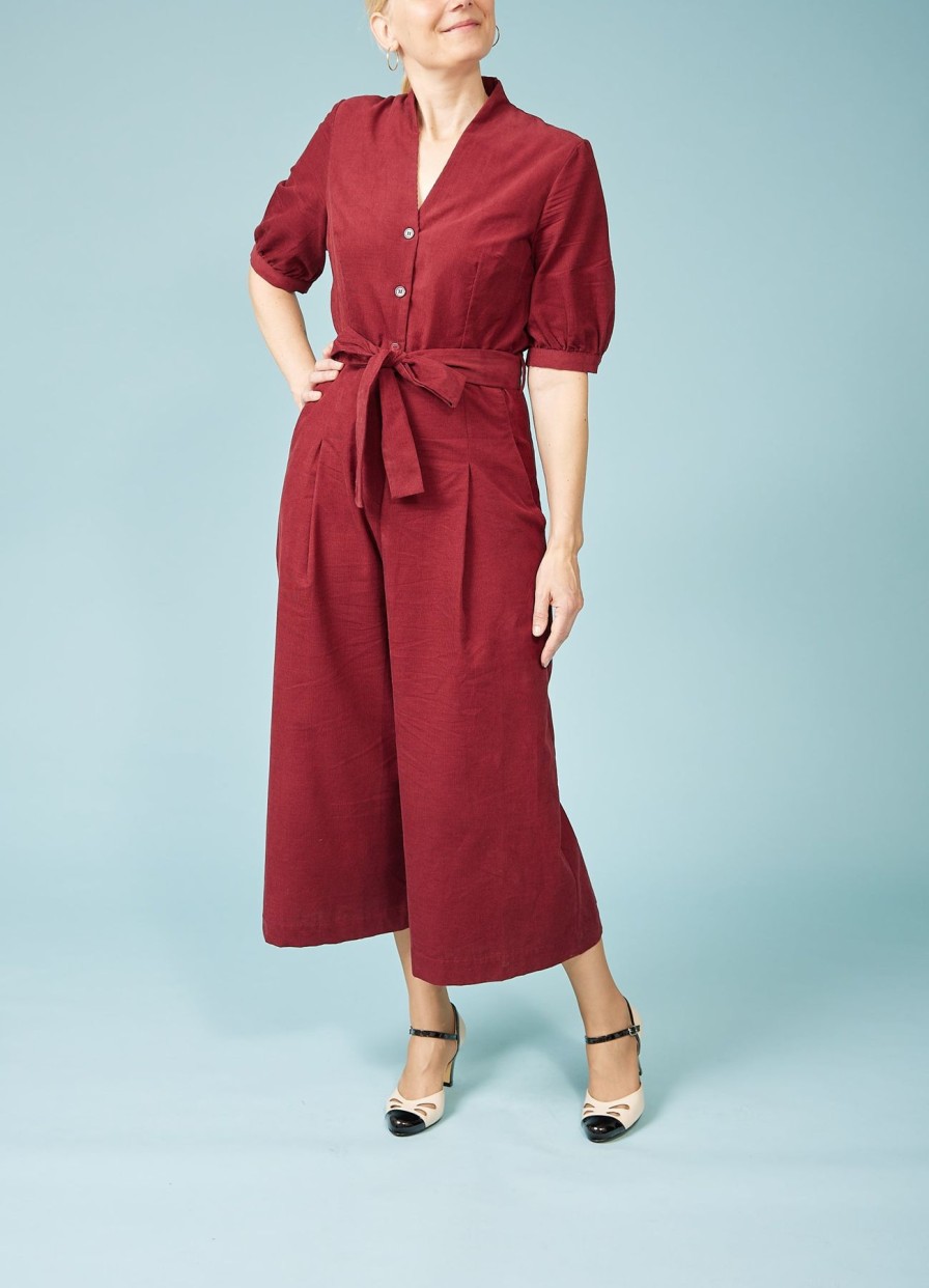 Women Emily and Fin Jumpsuits | Stella Jumpsuit-Bordeaux Velvet