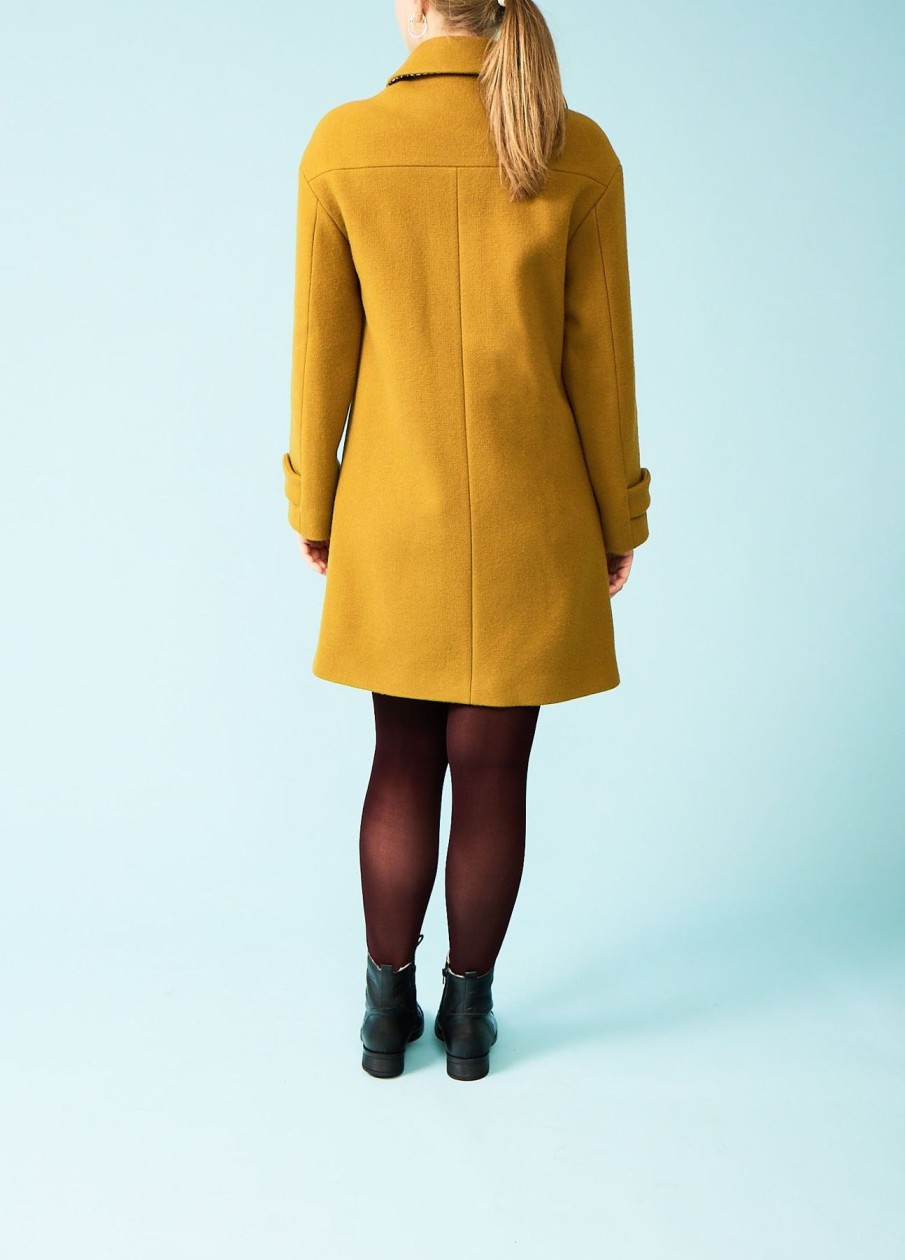 Women Trench & Coat Coats | Winter Coat Cerney-Curry Yellow Wool