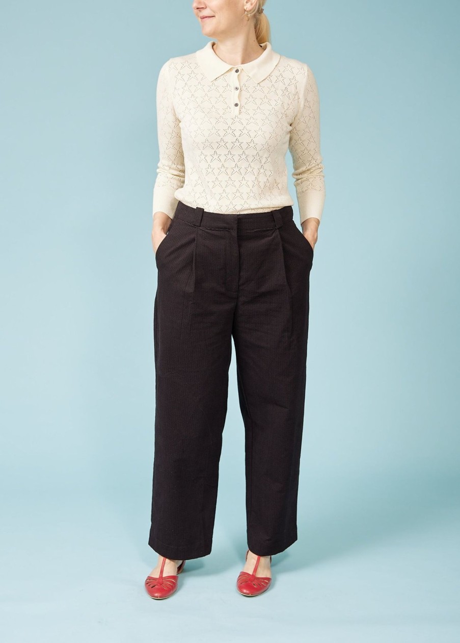 Women Emily and Fin Trousers | Elaine Pants-Waffled Velvet In Black