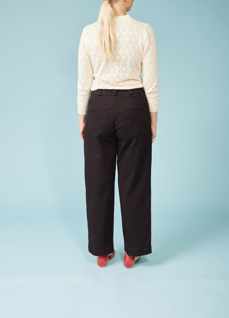 Women Emily and Fin Trousers | Elaine Pants-Waffled Velvet In Black