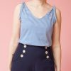 Women Mademoiselle Yéyé Tops | Marina Top-Blue/White