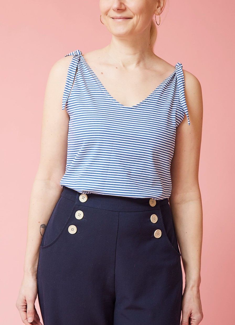 Women Mademoiselle Yéyé Tops | Marina Top-Blue/White